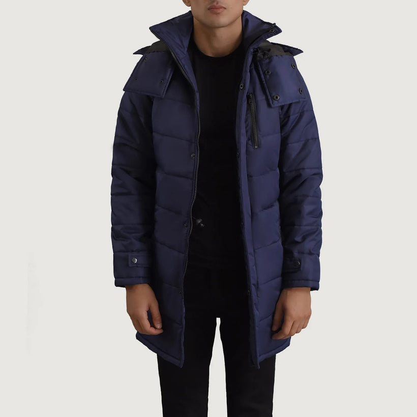 Moore أزرق Hooded Parka رجالي