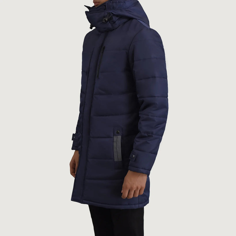 Moore أزرق Hooded Parka رجالي