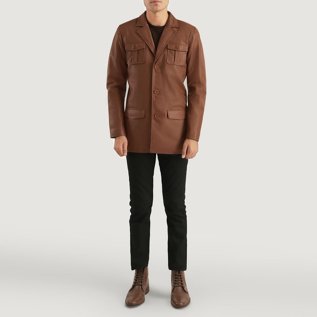 Ray Cutler جاكيت جلد رجالي – alternate product view 3