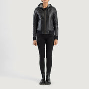 
Rebella Hooded جاكيت بومبر جلد نسائي – alternate product view 3