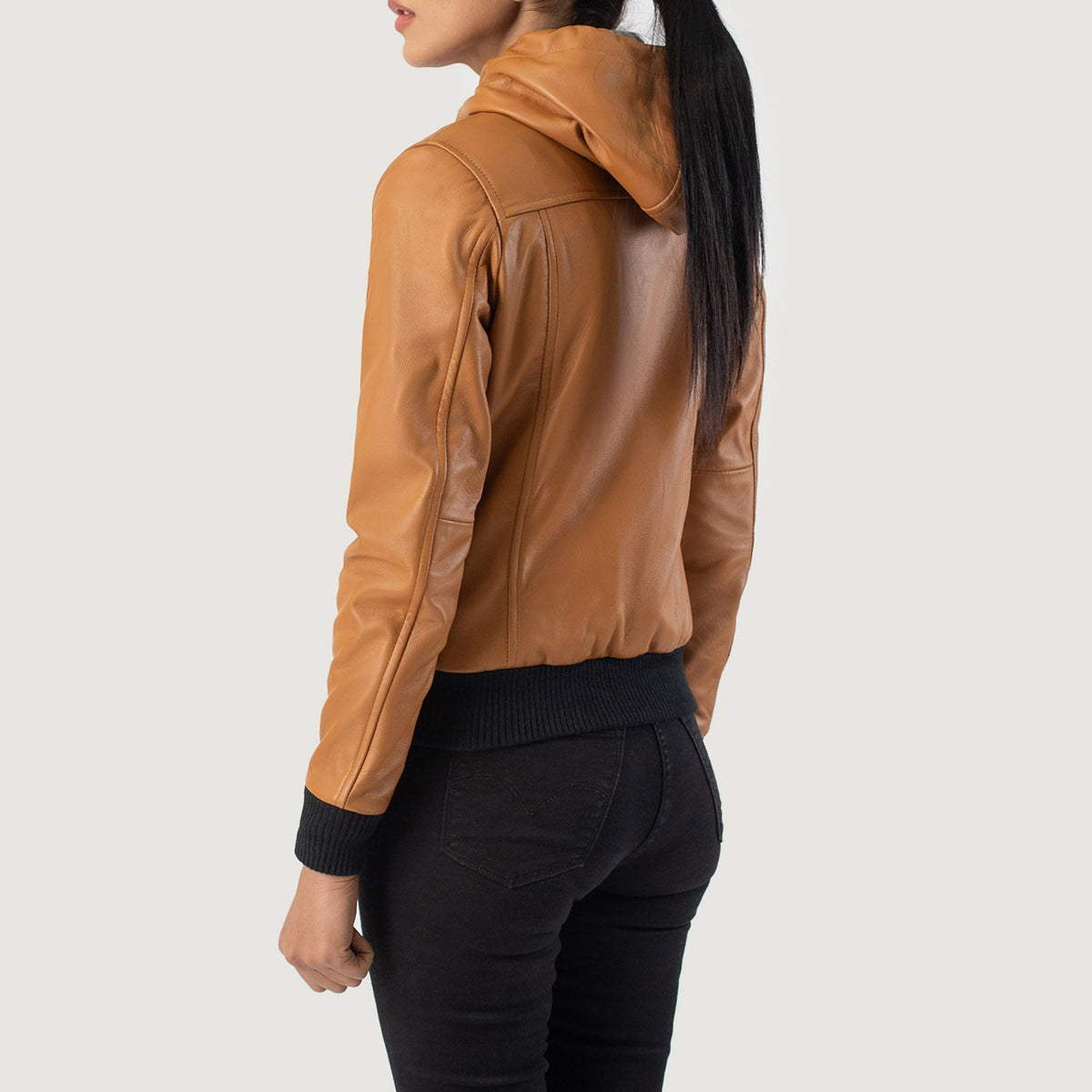 
Rebella Hooded جاكيت بومبر جلد نسائي – alternate product view 5