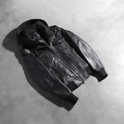 Roslyn Hooded جاكيت بومبر جلد نسائي – alternate product view 7