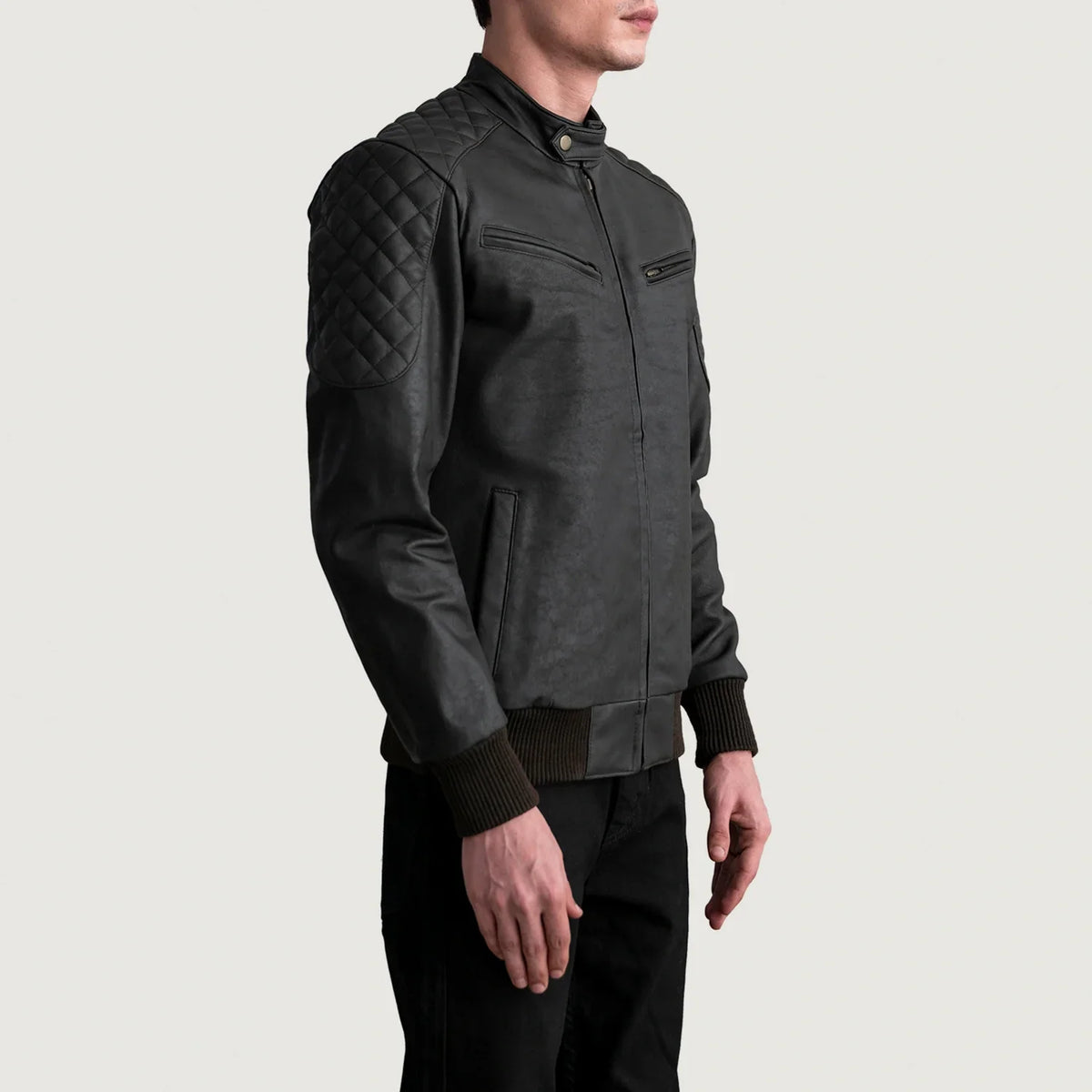 Sven جاكيت بومبر جلد رجالي – alternate product view 2