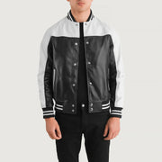 Terrance أسود Varsity جاكيت جلد رجالي – alternate product view 1