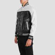 Terrance أسود Varsity جاكيت جلد رجالي – alternate product view 2
