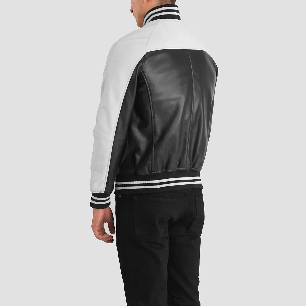 Terrance أسود Varsity جاكيت جلد رجالي – alternate product view 5